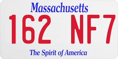 MA license plate 162NF7