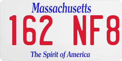 MA license plate 162NF8