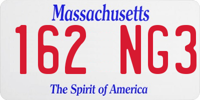 MA license plate 162NG3
