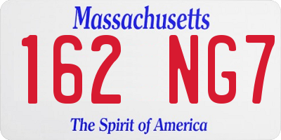 MA license plate 162NG7