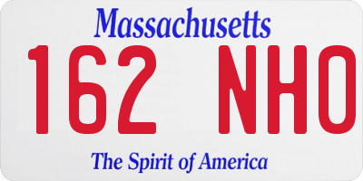 MA license plate 162NH0