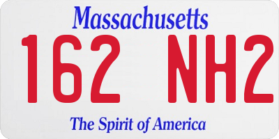 MA license plate 162NH2