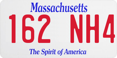 MA license plate 162NH4