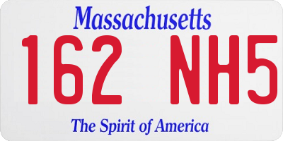 MA license plate 162NH5