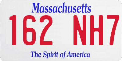 MA license plate 162NH7