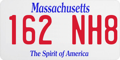MA license plate 162NH8