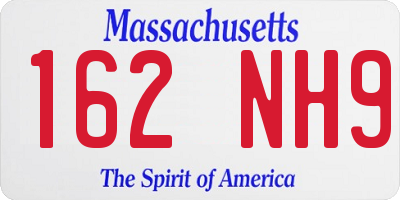 MA license plate 162NH9
