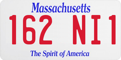 MA license plate 162NI1