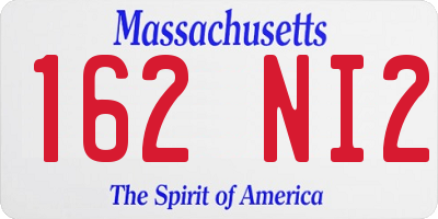 MA license plate 162NI2