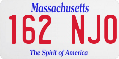 MA license plate 162NJ0