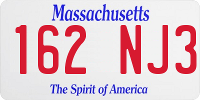 MA license plate 162NJ3