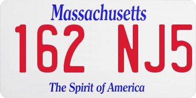 MA license plate 162NJ5