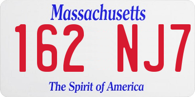 MA license plate 162NJ7