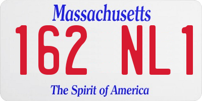 MA license plate 162NL1