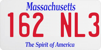 MA license plate 162NL3