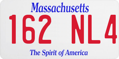 MA license plate 162NL4