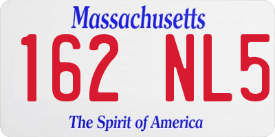 MA license plate 162NL5