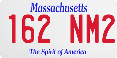 MA license plate 162NM2