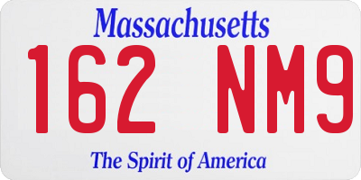 MA license plate 162NM9