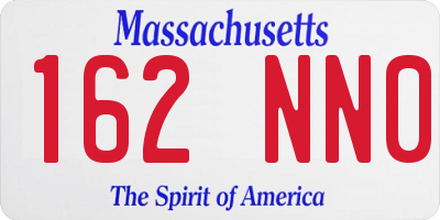 MA license plate 162NN0