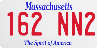 MA license plate 162NN2