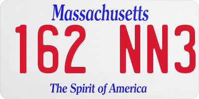 MA license plate 162NN3