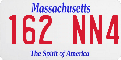 MA license plate 162NN4