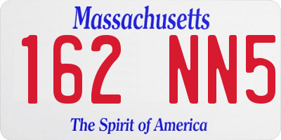 MA license plate 162NN5