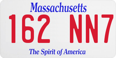 MA license plate 162NN7