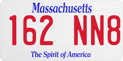 MA license plate 162NN8
