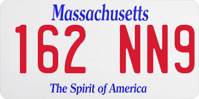 MA license plate 162NN9