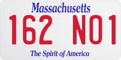 MA license plate 162NO1