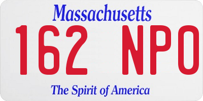 MA license plate 162NP0