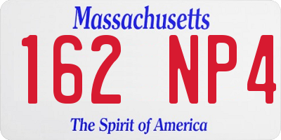 MA license plate 162NP4
