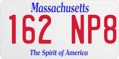 MA license plate 162NP8