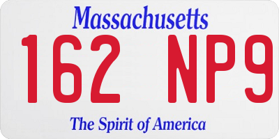 MA license plate 162NP9