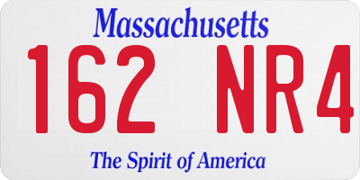 MA license plate 162NR4