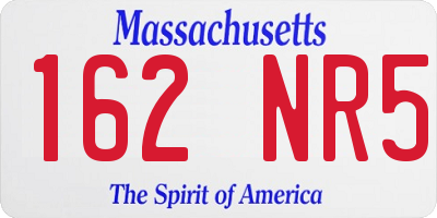 MA license plate 162NR5