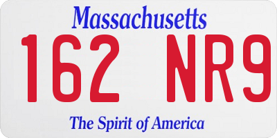 MA license plate 162NR9