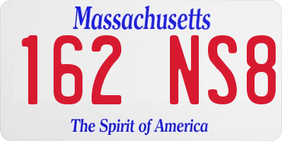 MA license plate 162NS8
