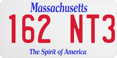 MA license plate 162NT3