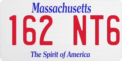 MA license plate 162NT6