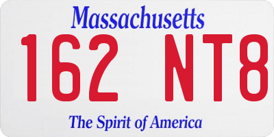 MA license plate 162NT8