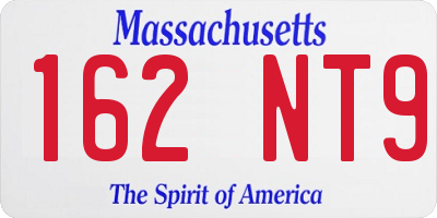MA license plate 162NT9