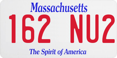 MA license plate 162NU2