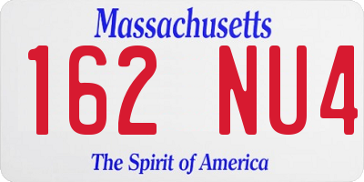 MA license plate 162NU4