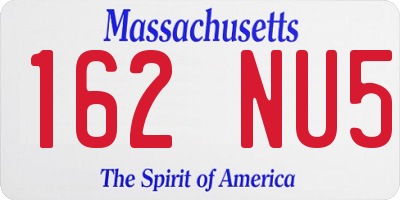 MA license plate 162NU5