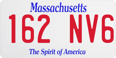 MA license plate 162NV6