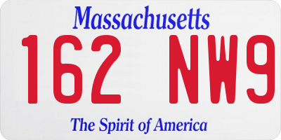 MA license plate 162NW9