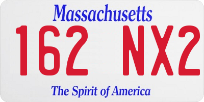 MA license plate 162NX2